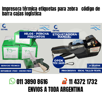 Impresora térmica etiquetas para zebra  código de barra cajas logística